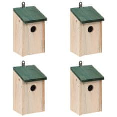 shumee vidaXL Bird Houses 4 ks Dřevěné 12 x 12 x 22 cm