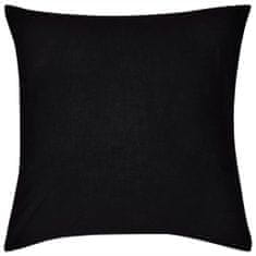 Vidaxl 4 černé povlaky na polštářky bavlna 50 x 50 cm