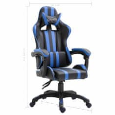 Greatstore Herní židle modrá umělá kůže