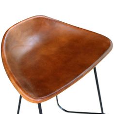 Greatstore Barové židle 4 ks hnědé pravá kůže
