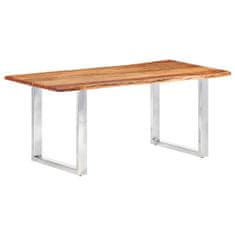 Vidaxl Jídelní stůl s živými hranami masivní akáciové dřevo 200/3,8 cm