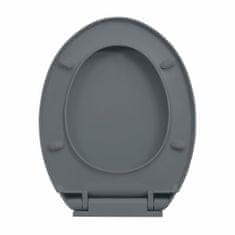Greatstore WC sedátko s pomalým sklápěním rychloupínací šedé oválné