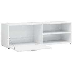 Greatstore TV stolek bílý s vysokým leskem 120 x 34 x 37 cm dřevotříska