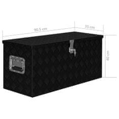 Greatstore Přepravní hliníkový box 90,5 x 35 x 40 cm černý