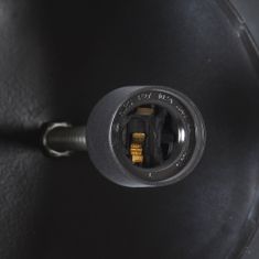 Greatstore Industriální závěsné svítidlo černé kulaté 51 cm E27 mangovník