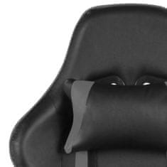 Greatstore Otočná herní židle s podnožkou šedá PVC