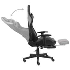 Greatstore Otočná herní židle s podnožkou šedá PVC