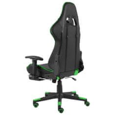 Greatstore Otočná herní židle s podnožkou zelená PVC