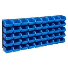 shumee 48dílná sada skladovacích zásobníků nástěnné panely modročerná