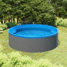 Greatstore Nadzemní bazén se závěsným skimmerem a čerpadlem 350x90 cm šedý