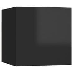 Greatstore 10dílný set TV skříněk černý s vysokým leskem dřevotříska