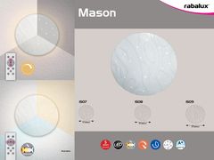 Rabalux  LED stropní svítidlo Mason 50W | 4500lm | 3000-6500K - průměr 50cm, dálkové ovládání, bílé