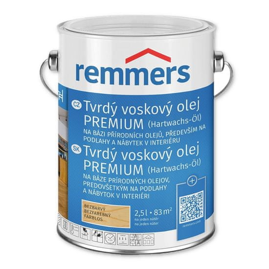 Remmers Tvrdý voskový olej PREMIUM (Hartwachs-Öl) 2,5 l - bezbarvý tvrdovosk na dřevo