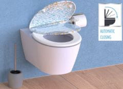 Schütte WC sedátko MOSAIK BLAU-ORANGE | Duroplast, Soft Close s automatickým klesáním