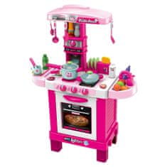 Baby Mix Dětská kuchyňka malý šéfkuchař + příslušenství růžová
