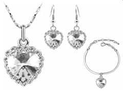 Lovrin Sada šperků s přívěskem srdce náušnice náhrdelník náramek
