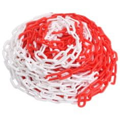 Greatstore Výstražný řetěz červený a bílý 100 m Ø 8 mm plast