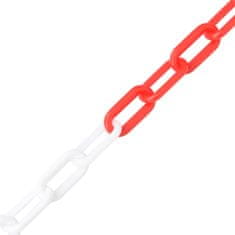 Greatstore Výstražný řetěz červený a bílý 100 m Ø 8 mm plast