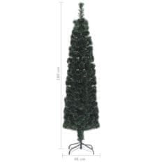 Greatstore Umělý úzký vánoční stromek se stojanem 180 cm optické vlákno