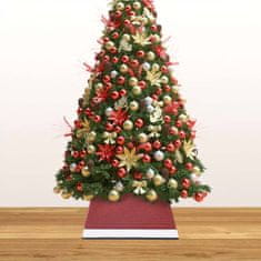 Greatstore Podložka pod vánoční stromek červená a bílá 48 x 48 x 25 cm
