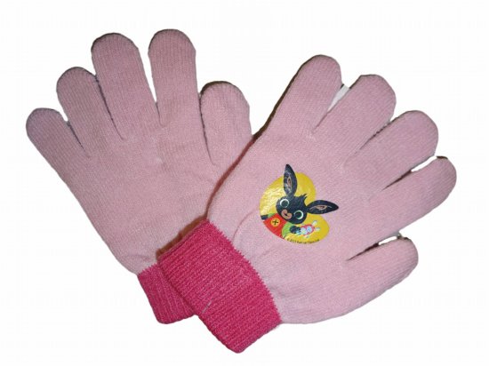 SETINO Dívčí světle růžové pletené rukavice s králíčkem Bingem