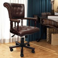 Greatstore Otočná kancelářská židle hnědá