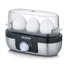 Severin Vařič vajec , EK 3163, přesná kontrola času vaření, nerez, 1 - 3 vejce, tepelná bezpečnostní pojistka, zvukový alarm, odměrka s jehlou, 270 W