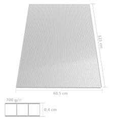 Greatstore Polykarbonátové desky 14 ks 4 mm 121 x 60 cm