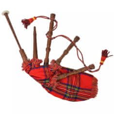 Vidaxl Dětské skotské horalské dudy červený tartan Royal Stewart