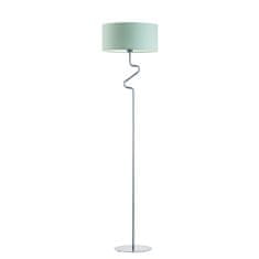 LYSNE.PL Stojací lampa s nepravidelným tvarem rámu MORONI stříbrný rám, světle zelená
