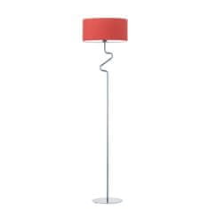 LYSNE.PL Stojací lampa s nepravidelným tvarem rámu MORONI stříbrný rám, červená
