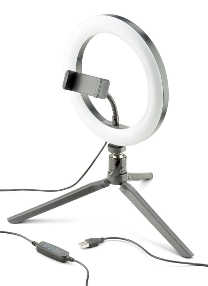 CellularLine Cellularline Tripod Selfie Ring s LED osvětlením pro selfie fotky a videa SELFIERINGK, černý