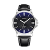 Elegantní pánské hodinky - stříbrné s černým páskem