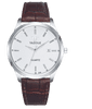 Elegantní pánské hodinky - stříbrné s hnědým páskem