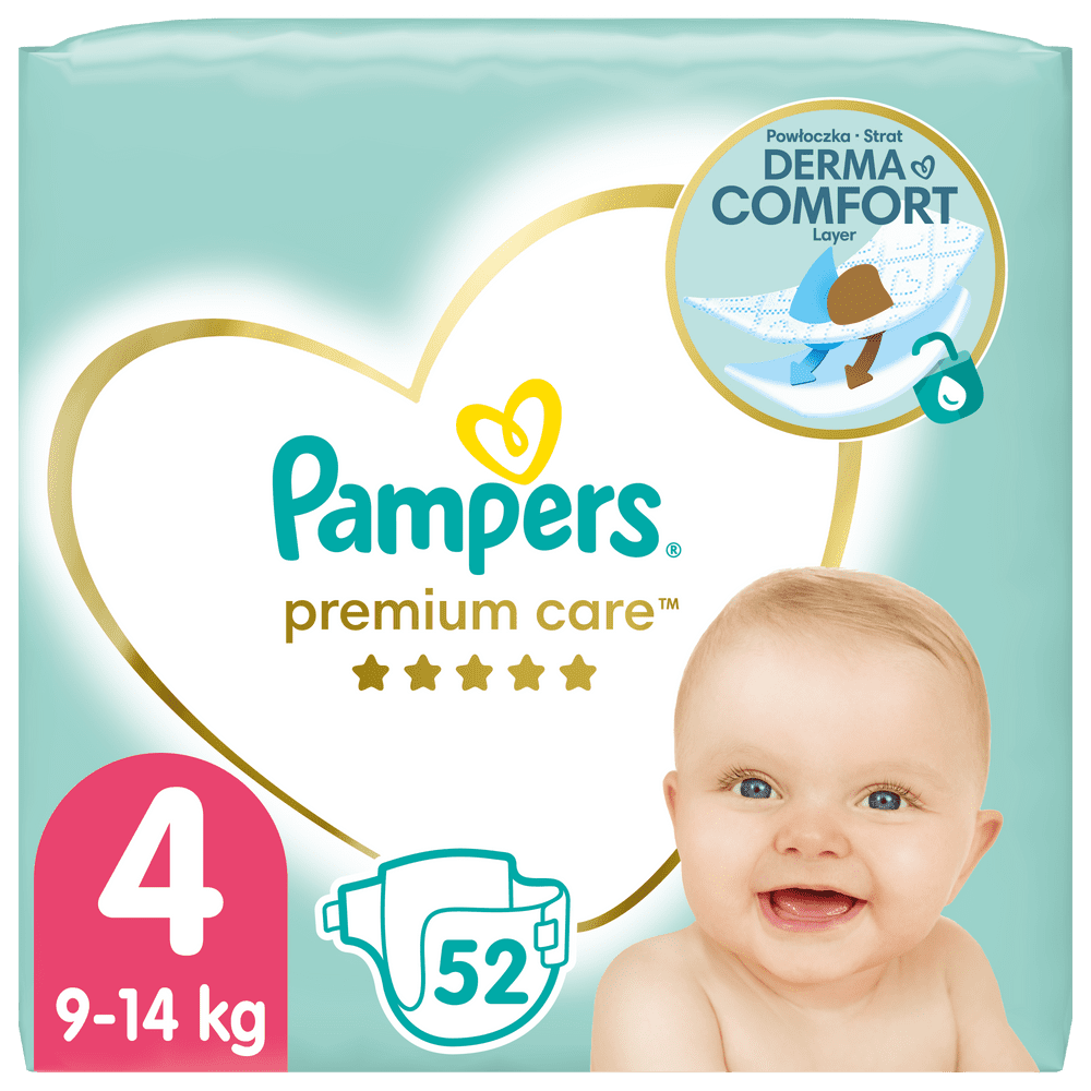 Levně Pampers Plenky Premium Care 4 Value Pack (9-14 kg) 52 ks