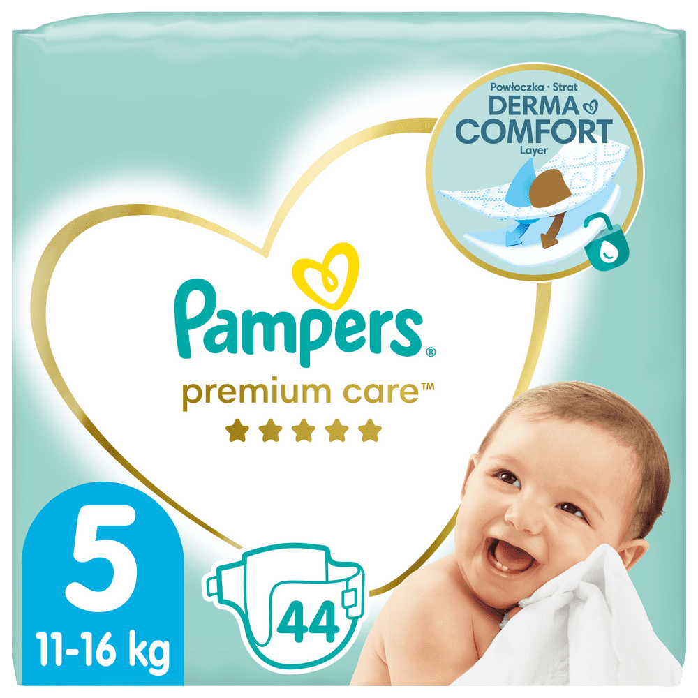 Levně Pampers Plenky Premium Care 5 Junior (11-16 kg) 44 ks