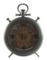 TWM stolní hodiny Barker 29 x 39 x 7,7 cm ocelově šedá / hnědá