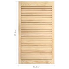 Vidaxl Lamelové dveře masivní borové dřevo 99,3 x 49,4 cm