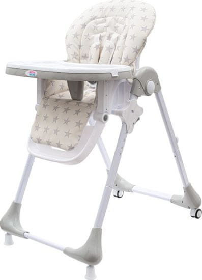 NEW BABY Jídelní židlička Gray Star - ekokůže