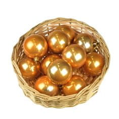 Dommio Vánoční koule v košíčku 12 ks, Ø5cm, zlatá perleť