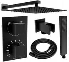 Mexen Cube dr02 podomítkový sprchový set + slim sprcha 30 cm, černý (77502DR0230-70)