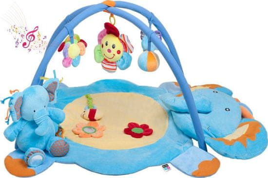 PLAYTO Hrací deka s melodií slůně s hračkou