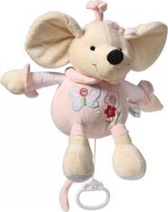BABY ONO Plyšová hračka s hracím strojkem Myška růžová 31cm