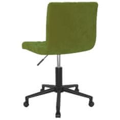 Vidaxl Otočná kancelářská židle světle zelená samet