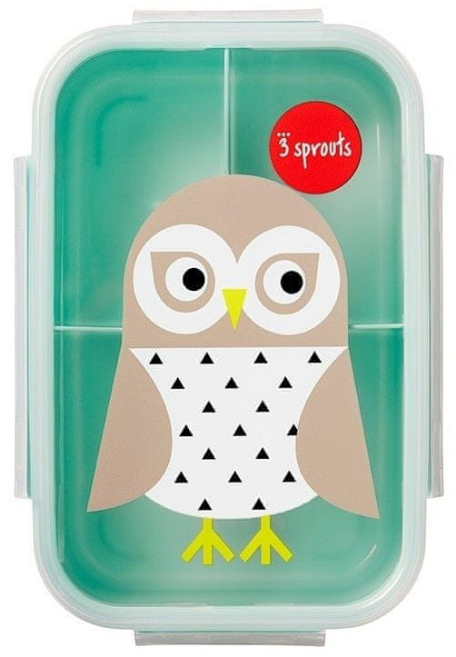 Levně 3sprouts Krabička na jídlo Bento Owl Mint