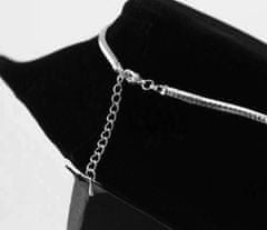 Lovrin Postříbřený elegantní náhrdelník bílé kubické zirkonie