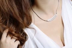Lovrin Postříbřený elegantní náhrdelník bílé kubické zirkonie