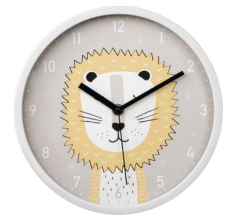 Levně Hama Lucky Lion, dětské nástěnné hodiny, průměr 25 cm, tichý chod