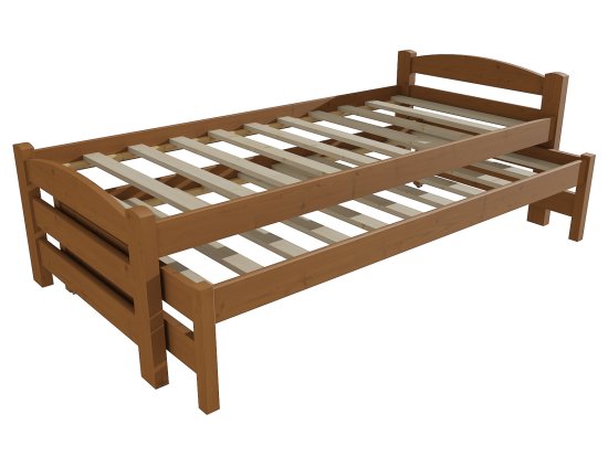 Vomaks Vomaks Dětská postel s výsuvnou přistýlkou DPV 025 Rozměr: 80 x 180 cm, Barva: bezbarvý lak