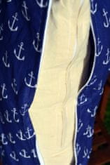 KHC Těhotenský kojící relaxační polštář Zuzanka 260 cm Kotvy na modré Pratelný potah